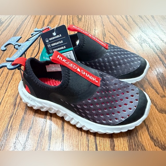 Rugged Shark Other - RUGGED SHARK Toddler Boys Kids Size 8 Water Shoes Mesh Washable Black NWT
